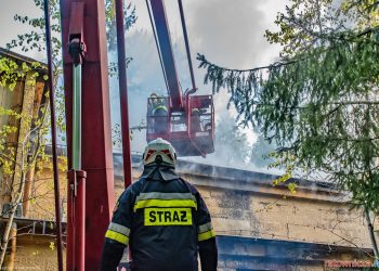 Pożar na terenie dawnego szpitala w Tuszynie