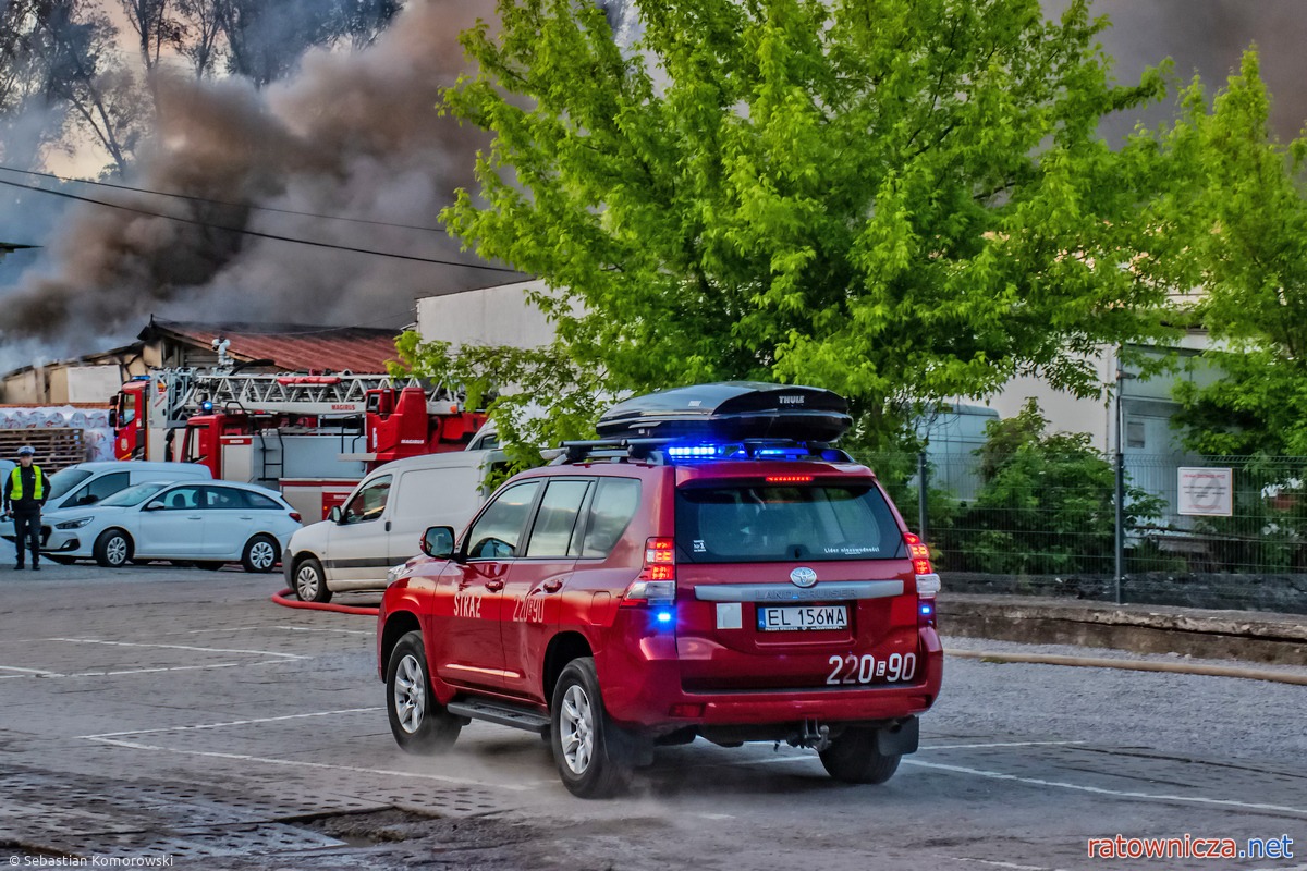 Pożar dawnych zakładów bawełnianych w Łodzi