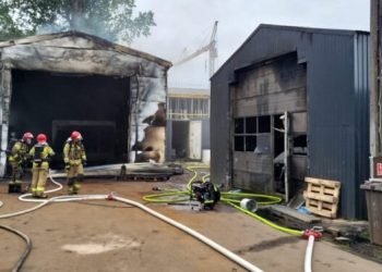 Pożar w Pruszczu Gdańskim. Dym był widoczny z wielu kilometrów