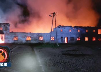 Pożar zabudowań gospodarczych w miejscowości Lisowo