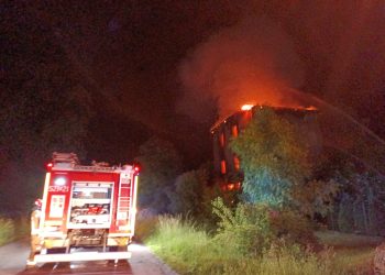 Pożar starego młyna w miejscowości Gęsice