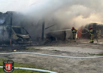 Pożar budynku w Starym Koniecpolu