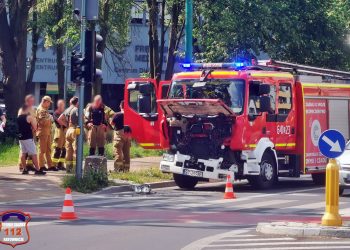 Kolizja z wozem strażackim w Tychach