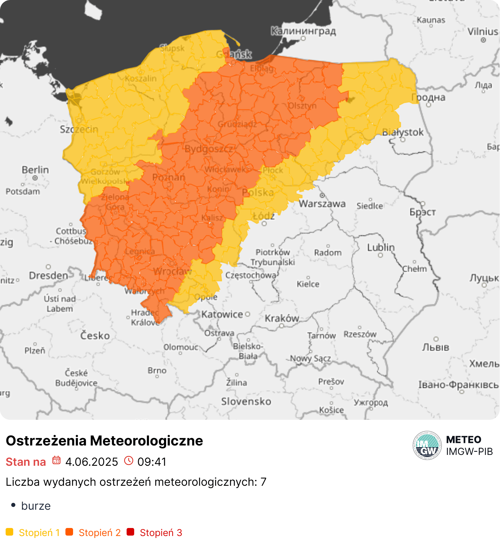 IMGW i SOB ostrzegają przed burzami. Są ostrzeżenia drugiego stopnia
