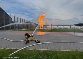 Pożar instalacji gazowe w miejscowości Gręzówka
