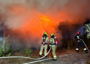 Pożar hali w Kałuszynie. Na miejscu ponad 20 zastępów