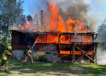 Pożar domu w miejscowości Topolany