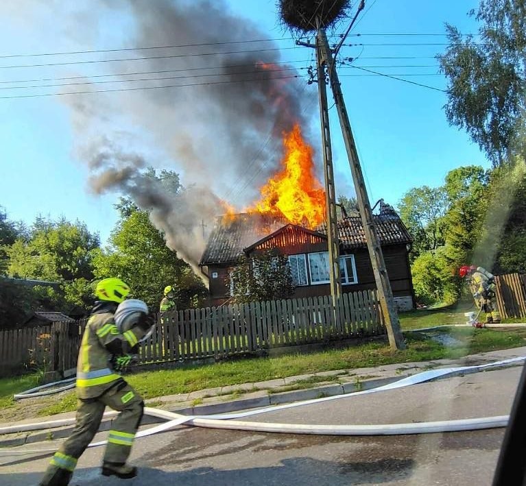 Pożar domu w miejscowości Topolany