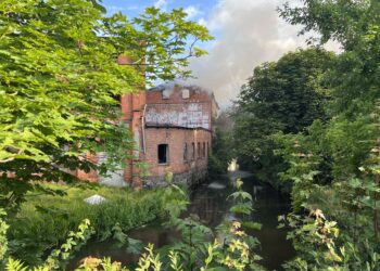 Pożar Starej Farbiarni w Lęborku