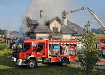 Pożar budynku mieszkalnego w Wolicy
