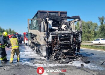 Panterą do pożaru. Akcja strażaków na A4