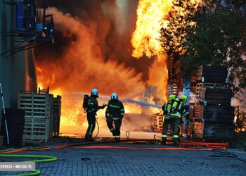 Pożar w hurtowni warzyw i owoców. Sześć osób rannych, w tym strażacy