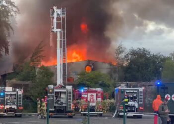 Pożar pustostanu w Gdyni Babich Dołach