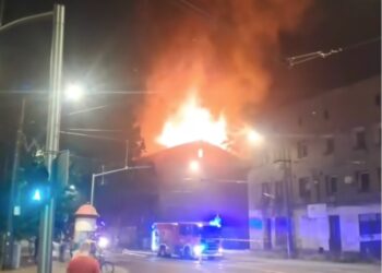 Pożar pustostanu w centrum Chorzowa