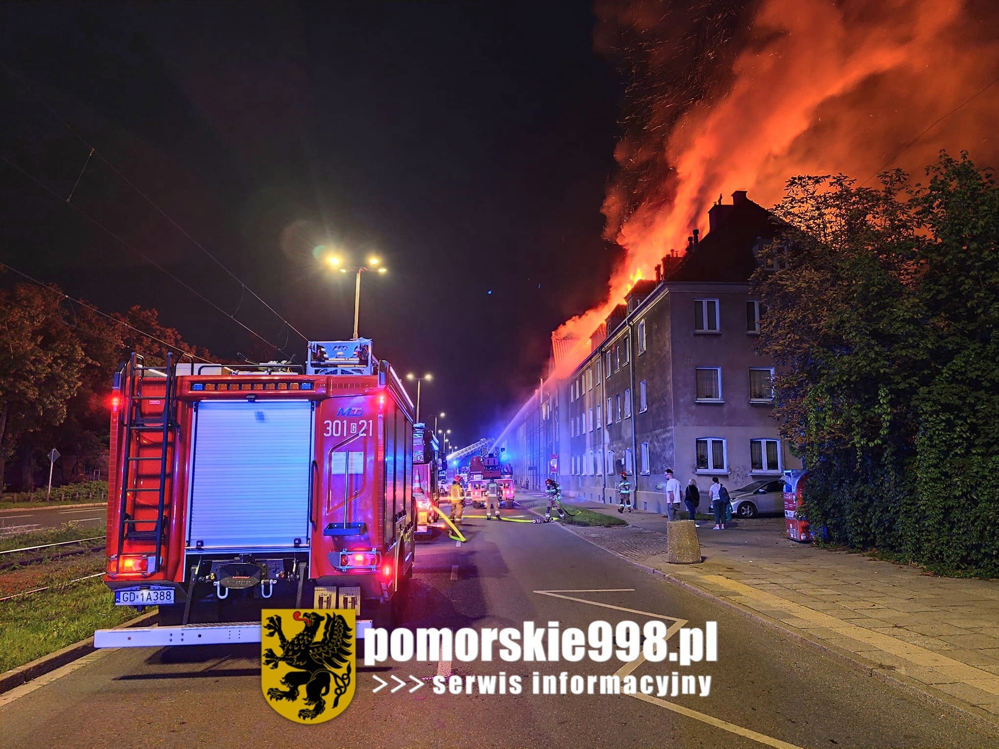 Pożar kamienicy w Gdańsku. Jedna osoba nie żyje