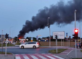 Pożar stolarni w Zalasewie koło Swarzędza