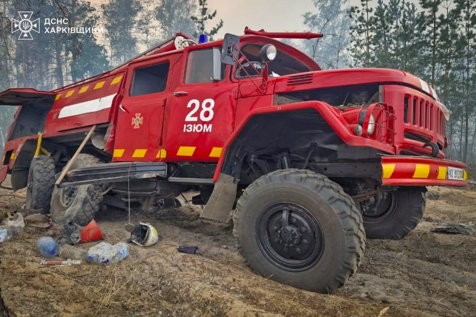 Ukraina. Mina eksplodowała pod wozem strażackim