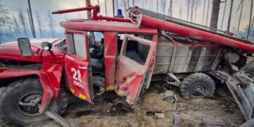 Ukraina. Mina eksplodowała pod wozem strażackim