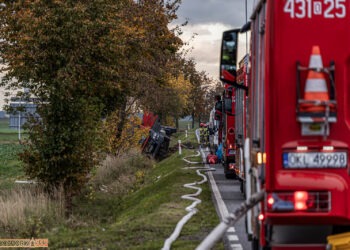 Cysterna w rowie. Interweniowały grupy specjalistyczne