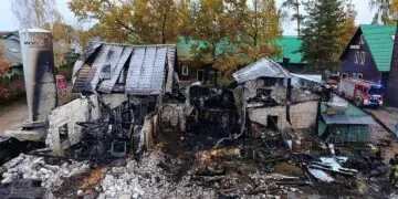 Pożar w Ziołowym Zakątku w Korycinach