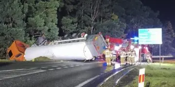 Cysterna z azotem na boku. Wezwano grupy specjalistyczne