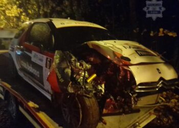 Wypadek na Rajdzie Wisły. Wezwano śmigłowiec LPR [FILM]