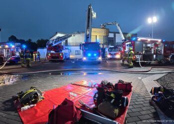 Pożar domu przyjęć w Mszanie. Na miejscu ponad 20 zastępów