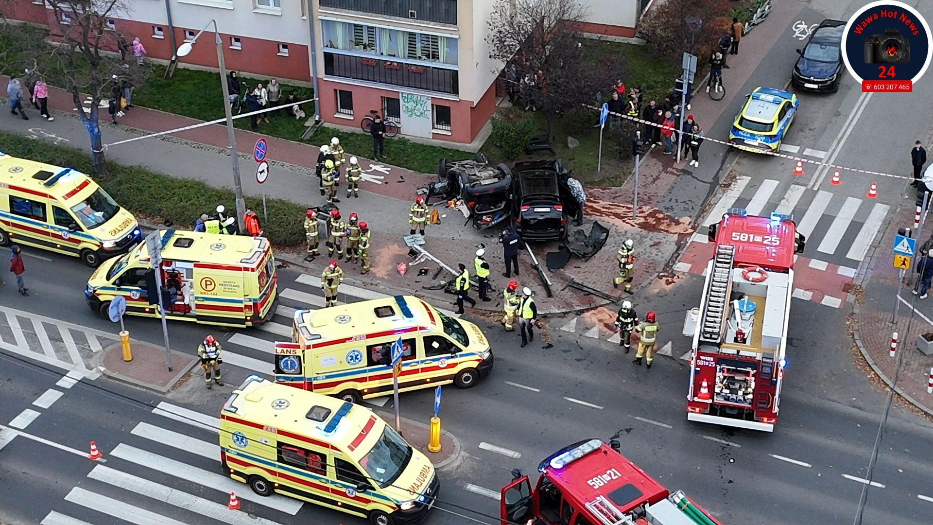 Wypadek w Pruszkowie. Dziewięć osób poszkodowanych