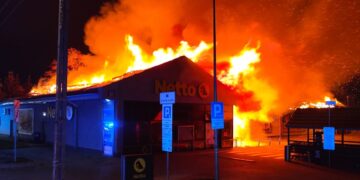 Pożar sklepu Netto w Grodzisku Mazowieckim