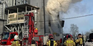 Pożar suszarni zboża w Kostrach-Noskach