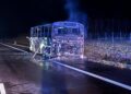 Pożar autobusu na trasie S11