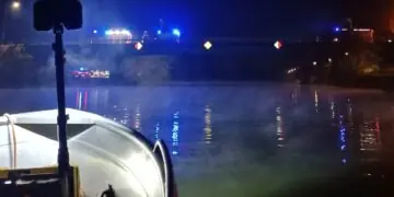 Akcja strażaków w Kanale Żerańskim. Dwie osoby w wodzie