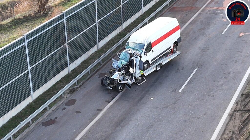 Wypadek na A2. Kierowca cudem przeżył