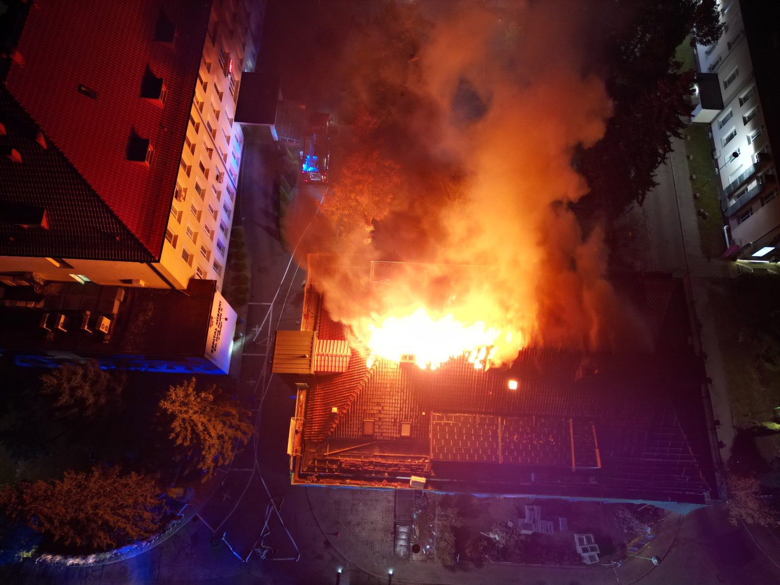 Pożar budynku administracyjnego szpitala w Elblągu