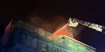 Pożar budynku administracyjnego szpitala w Elblągu