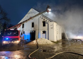 Pożar w stadninie koni w miejscowości Moszna