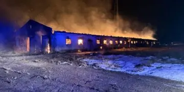 Pożar w Sadach Górnych. Na miejscu strażacy z kilku powiatów