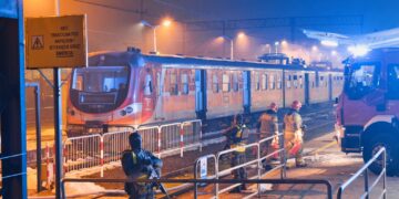 Pożar wagonów pasażerskich na stacji w Nowym Sączu