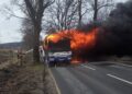 Pożar autobusu na drodze Kamienna Góra – Ogorzelec