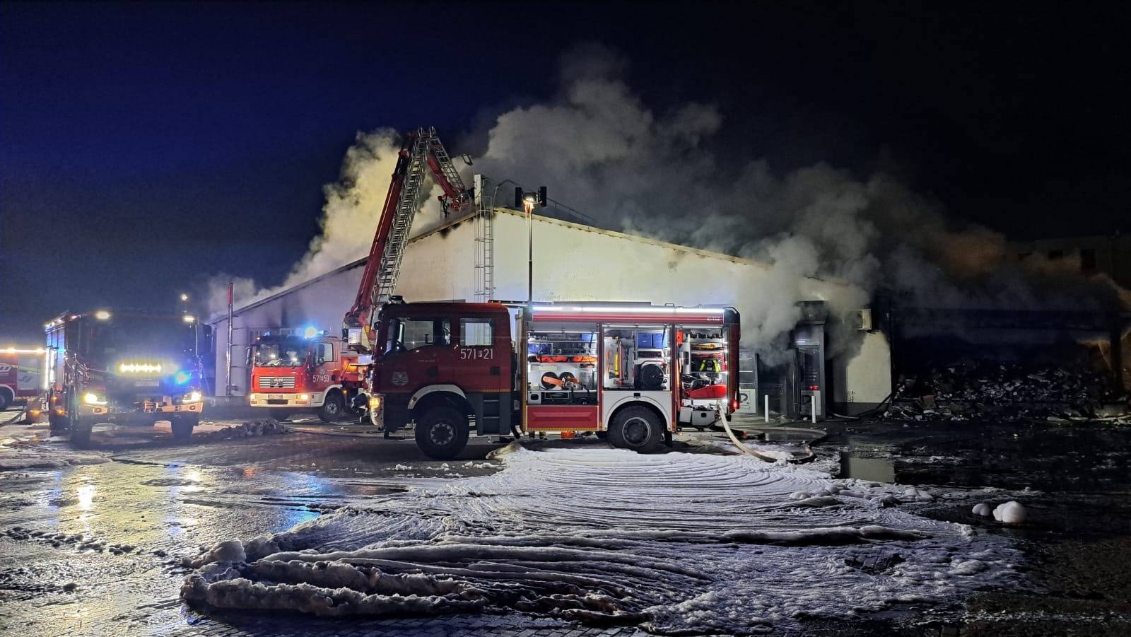 Pożar zakładu poligraficznego w Rawiczu