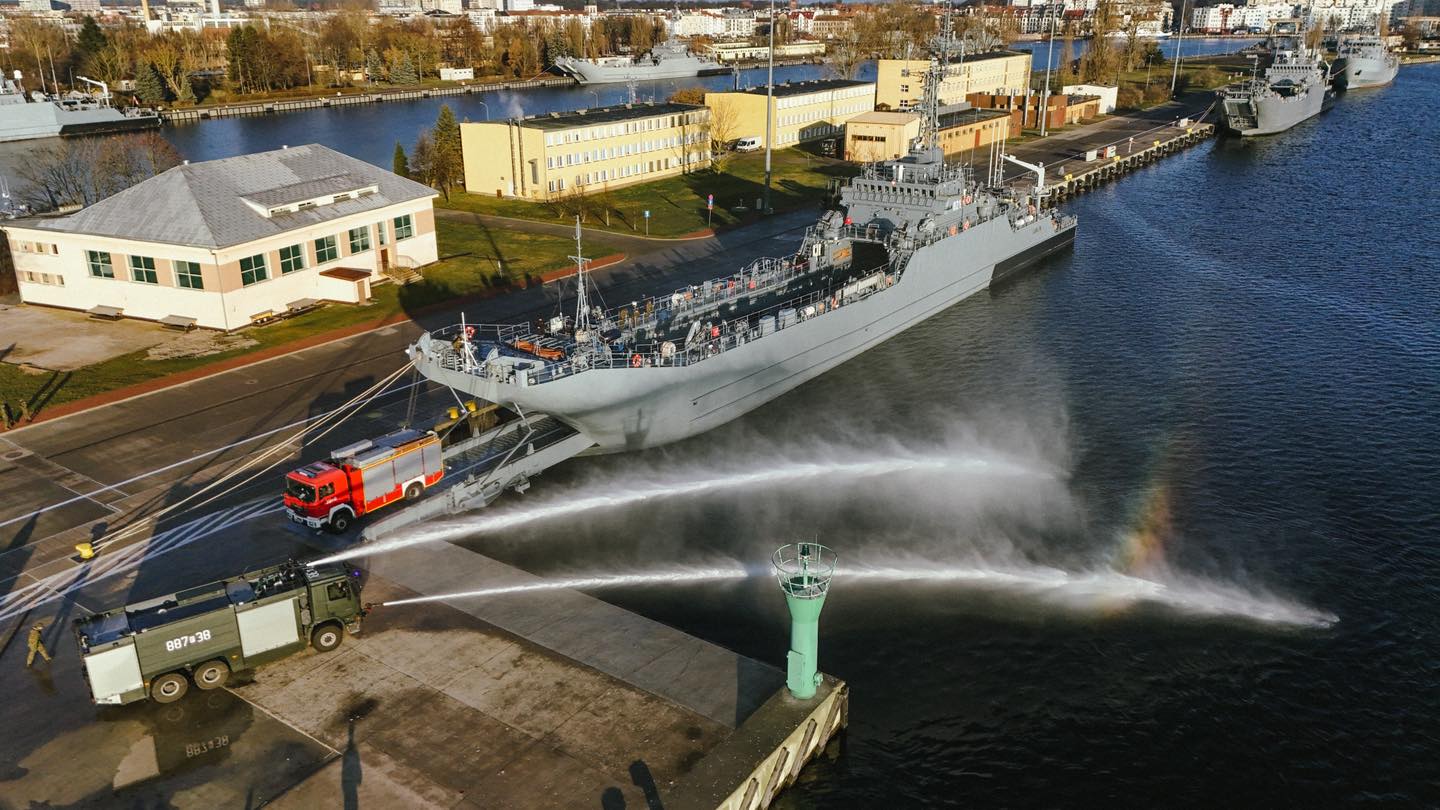 Wojskowa Straż Pożarna na pokładzie okrętu ORP Lublin