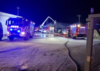 Pożar hali produkcyjnej w Kiełczewie