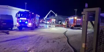 Pożar hali produkcyjnej w Kiełczewie