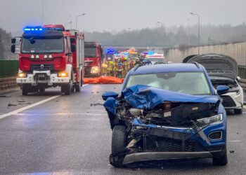 Karambol na S8. Wśród poszkodowanych dzieci