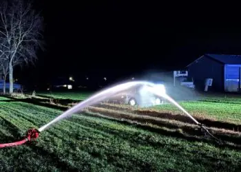 Pożar samochodu z gazami technicznymi