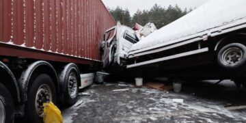 Wypadek na drodze krajowej nr 11 w Strugach