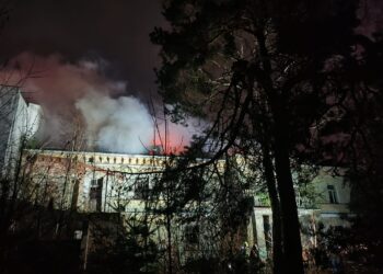 Pożar opuszczonego hotelu w Ciechocinku