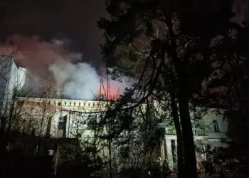 Pożar opuszczonego hotelu w Ciechocinku