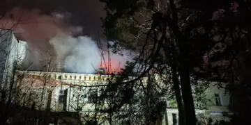 Pożar opuszczonego hotelu w Ciechocinku