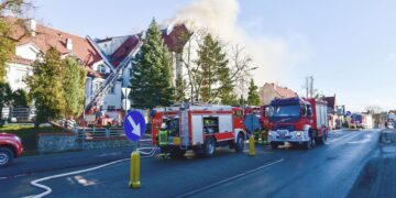 Pożar w budynku ZUS-u w Sztumie